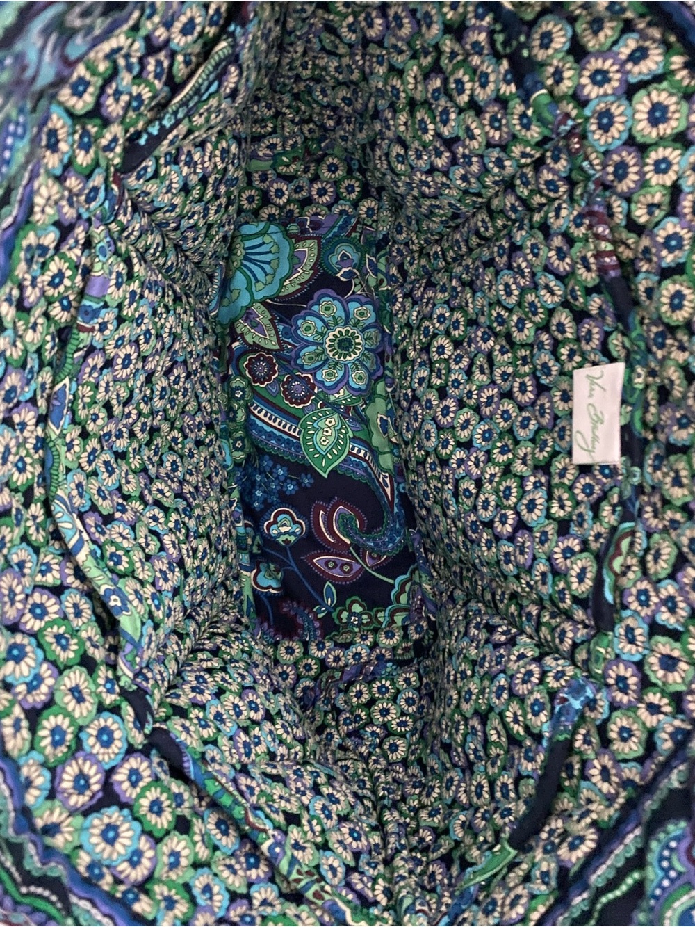 Vera Bradley Quilted Paisley Tote in Navy, Teal & Green - Picture 5 of 7